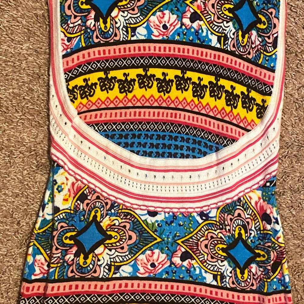 Venus Sleeveless Sweater Dress XS Floral Bodycon Can fit a small lots of stretch - Picture 9 of 10